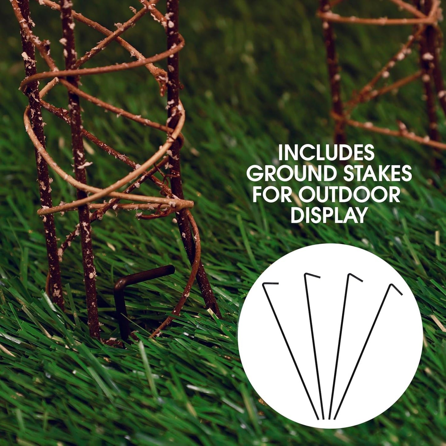 24" Outdoor Rattan Grazing Reindeer with Twinkling White Lights! π¦β¨