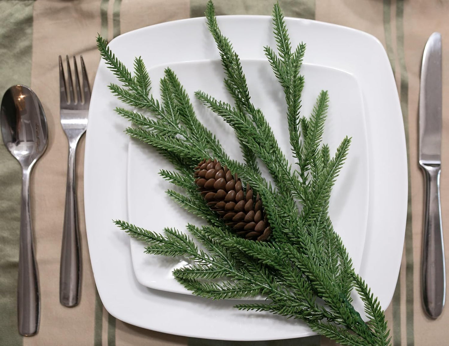 Artificial Christmas Norfolk Pine Stems Branches for Vases,12 Bundles