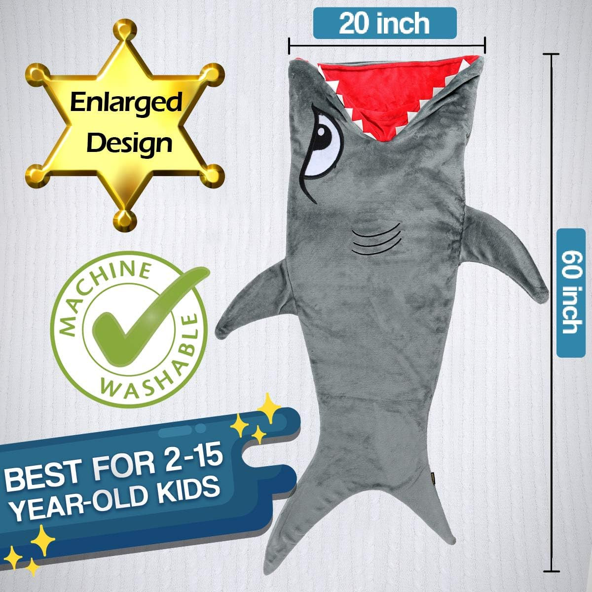 Cozy Wearable Shark Blanket Hoodiefor Boy Girl