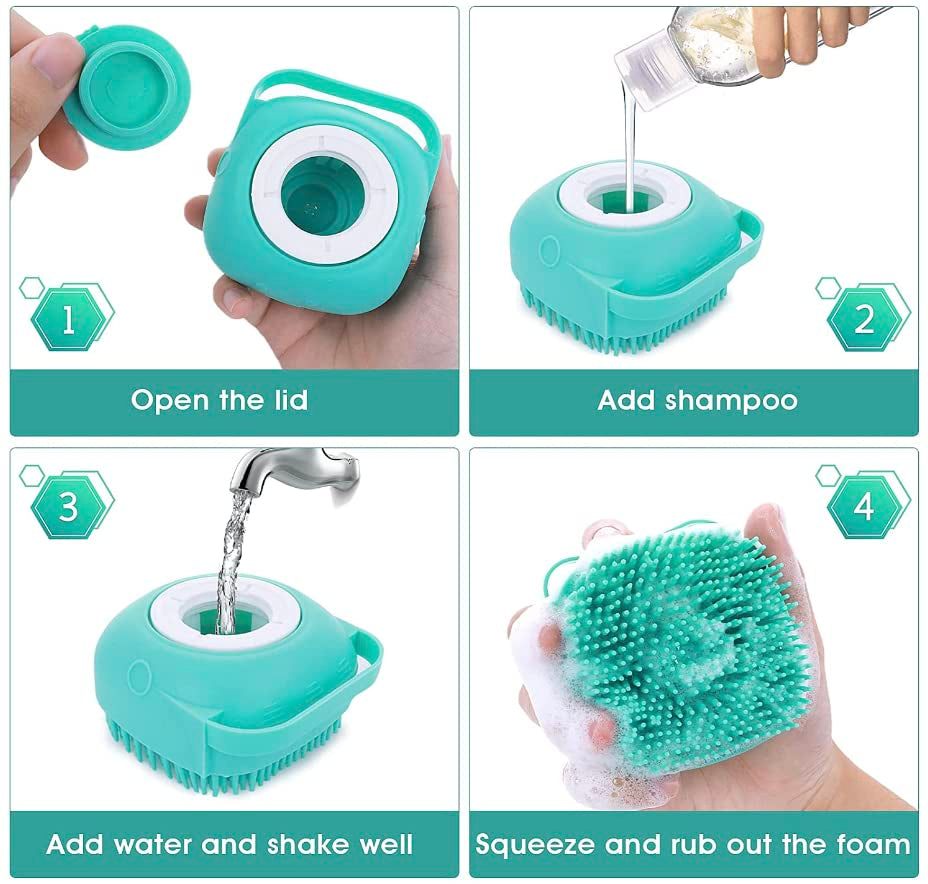 Pet Bath Massage Brush, Blue