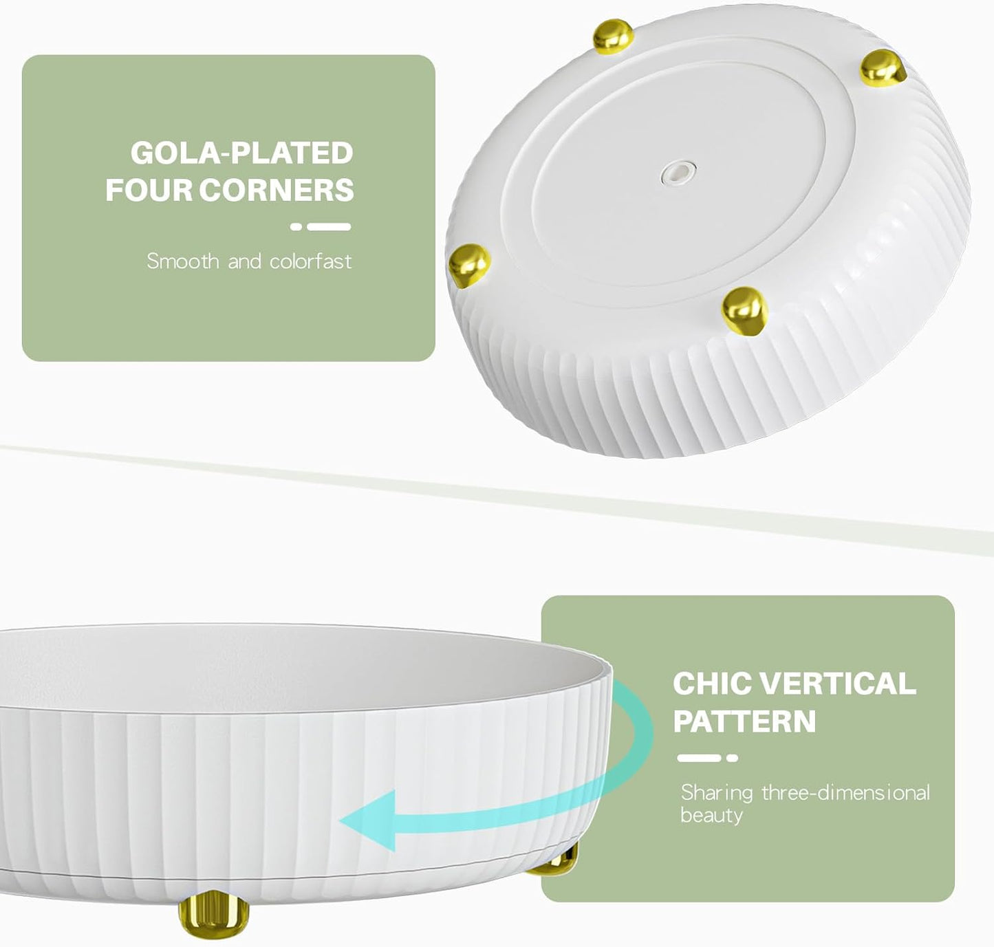 Rotating Makeup Organizer Tray White