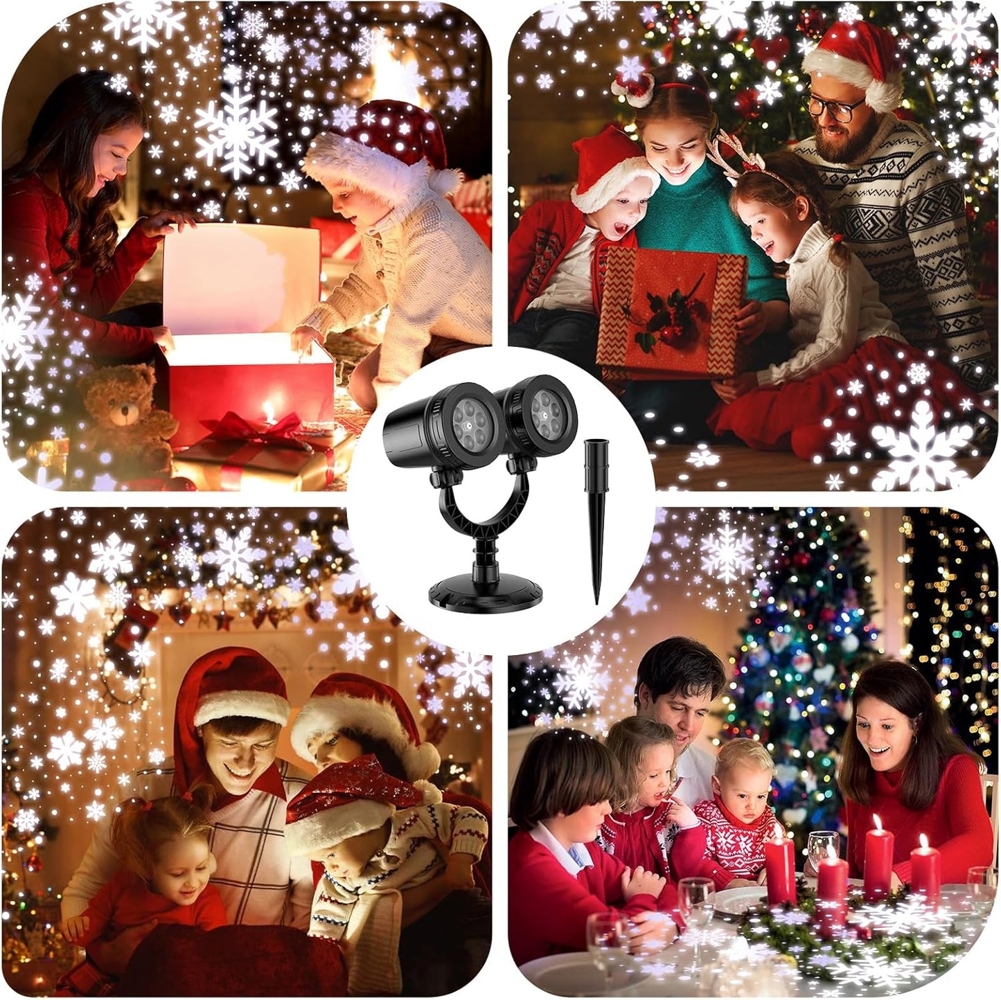 2024 Dual-Head Christmas Snowflake Projector