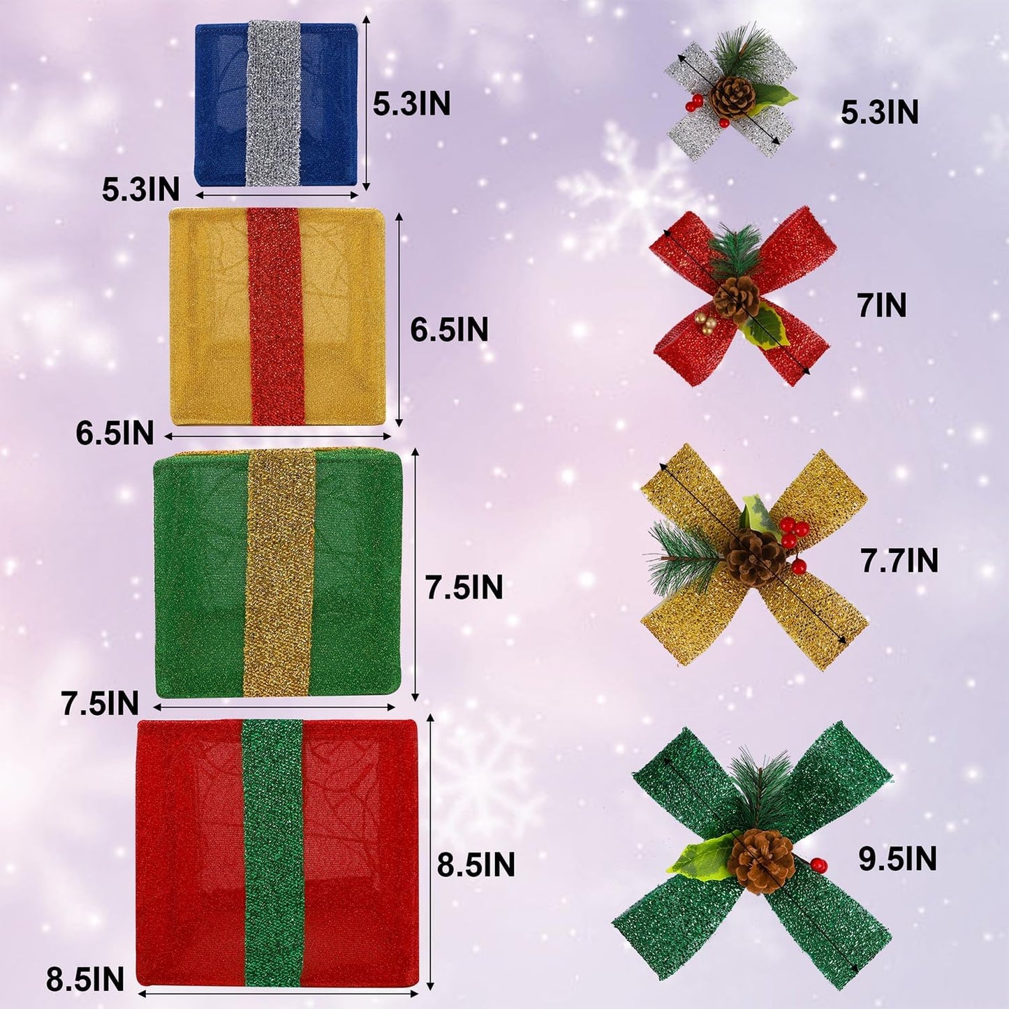 Lighted Christmas Gift Boxes Set of 4
