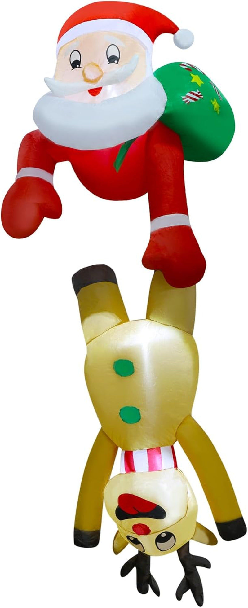 7FT Inflatable Santa & Reindeer with LED Lights
