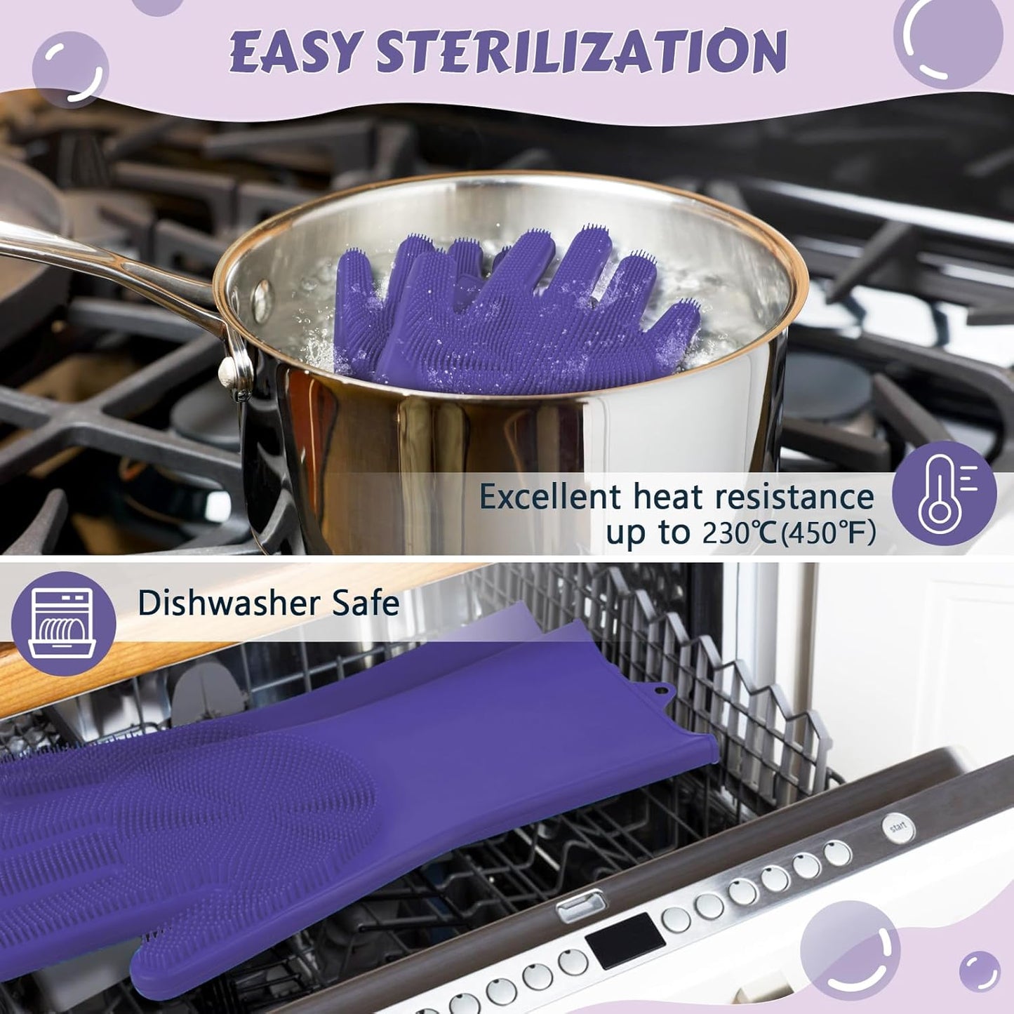 Heat Resistant Silicone Grooming Gloves