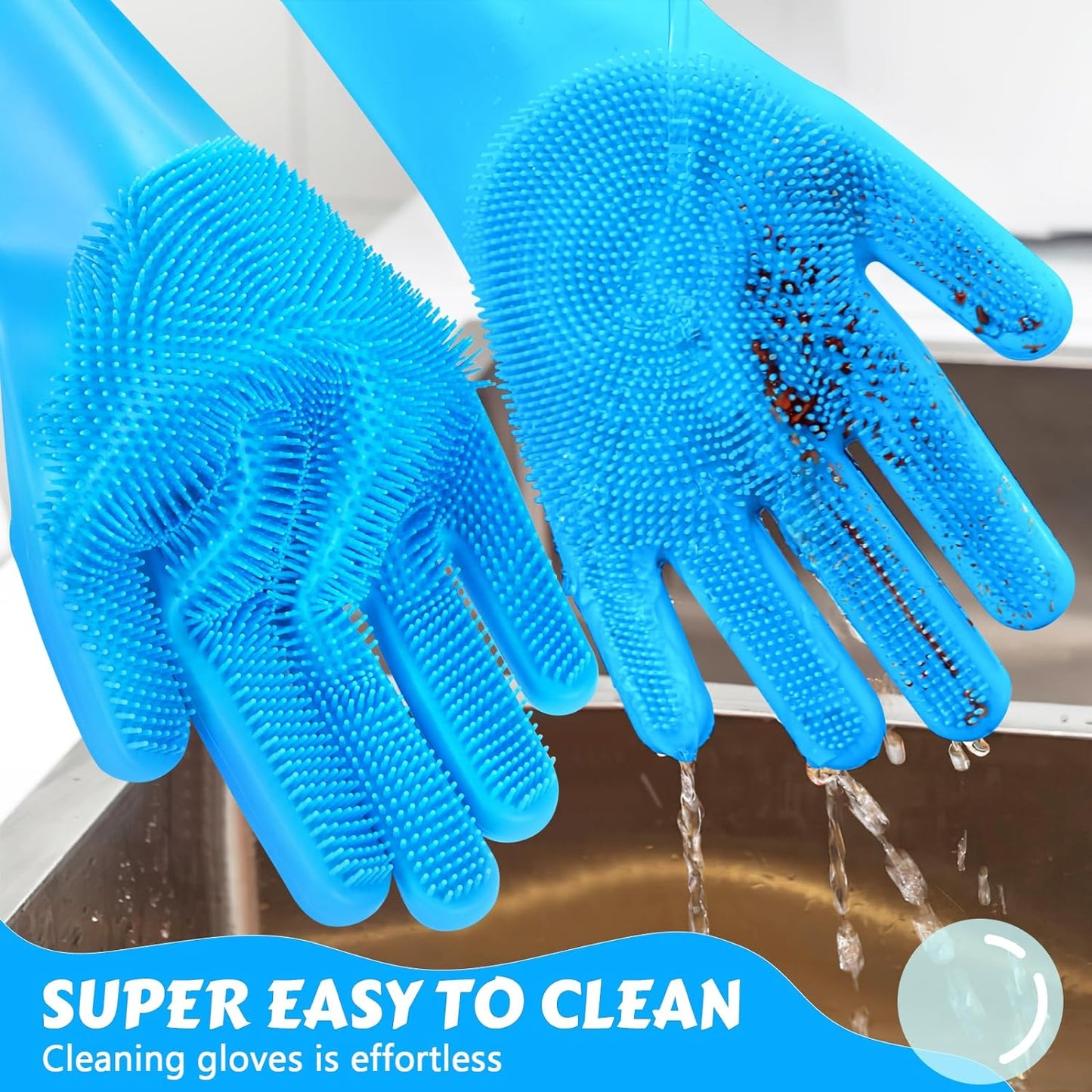 Pet Grooming Gloves Heat Resistant Blue