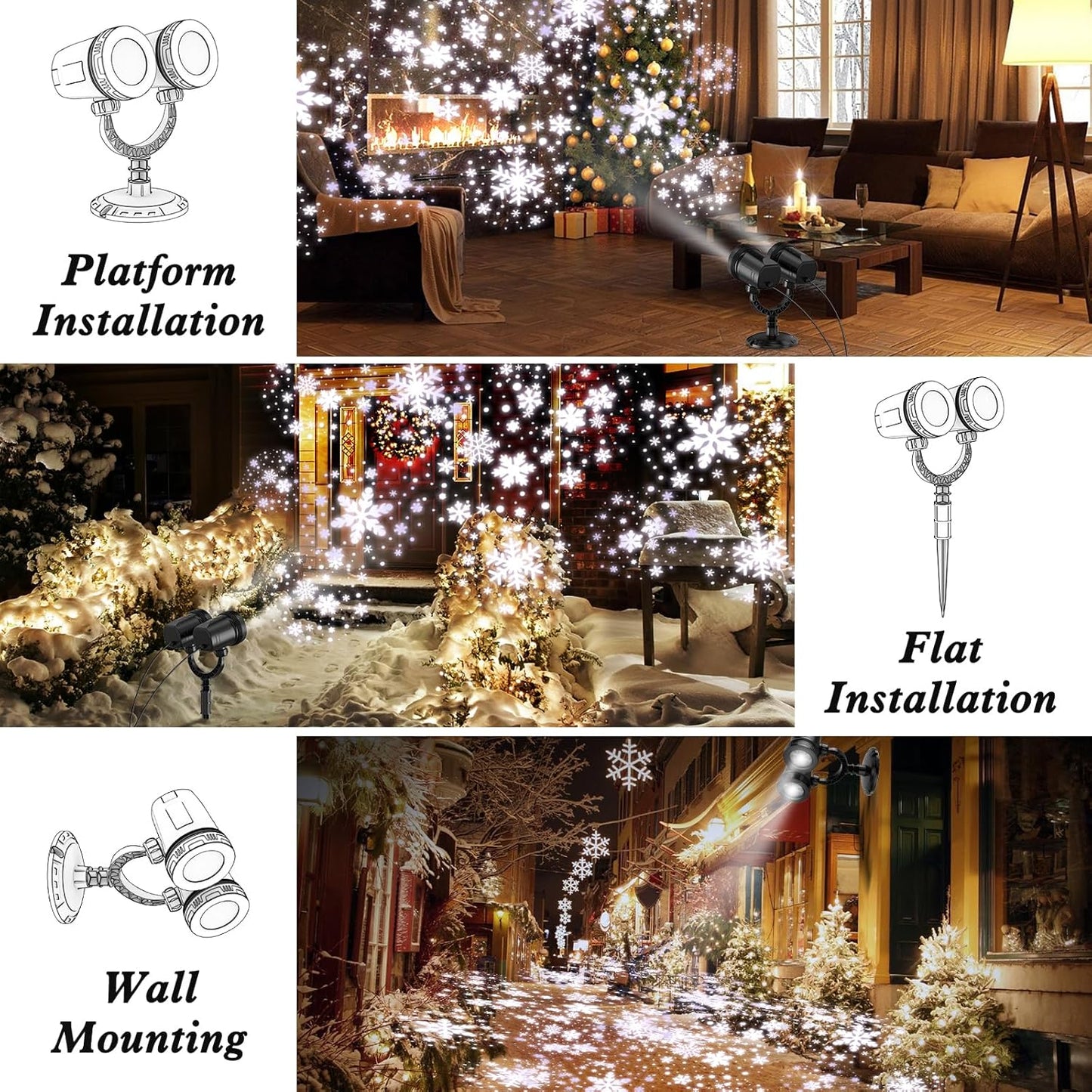 2024 Dual-Head Christmas Snowflake Projector