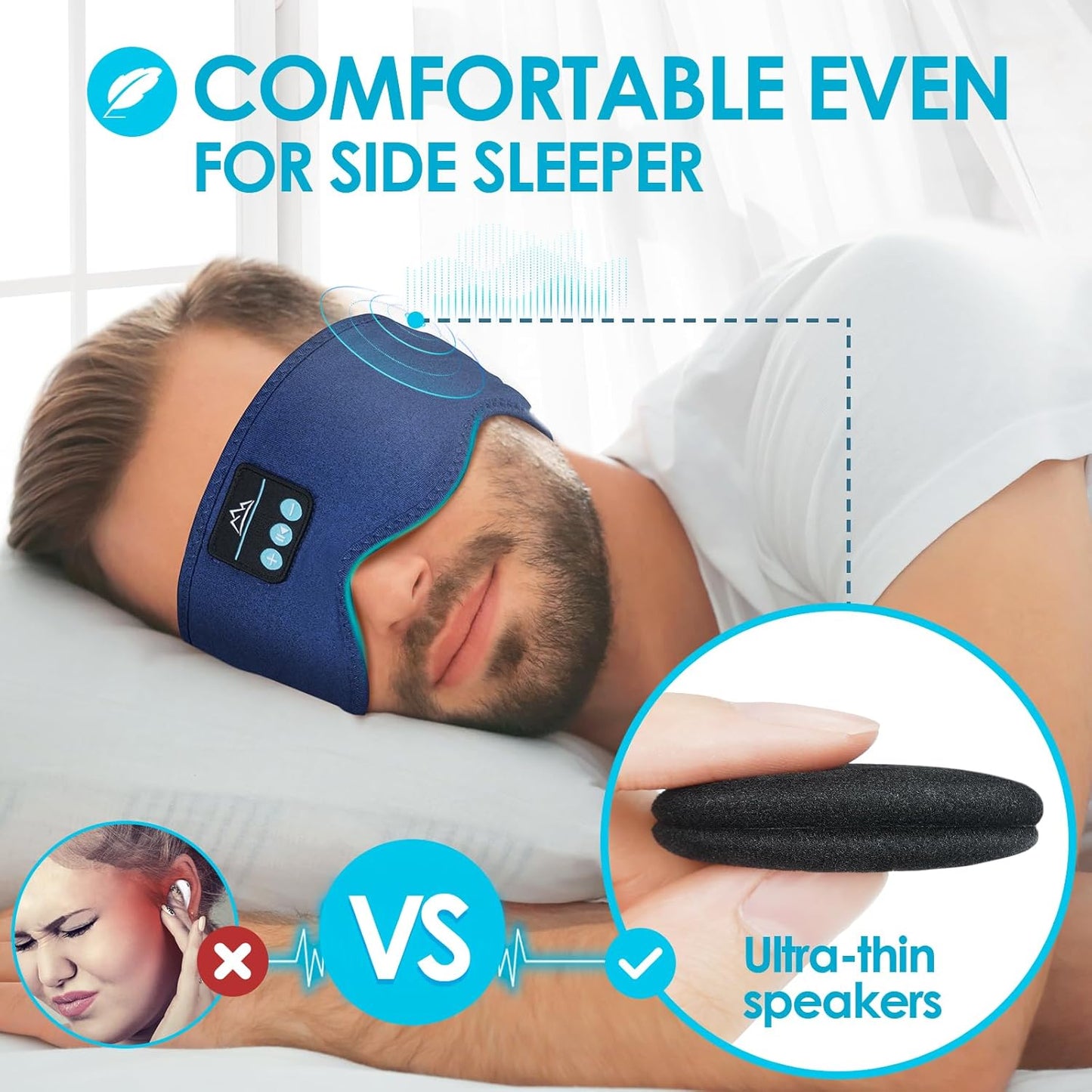 Bluetooth Sleep Headphones Headband โ Wireless Music & Eye Mask Gift
