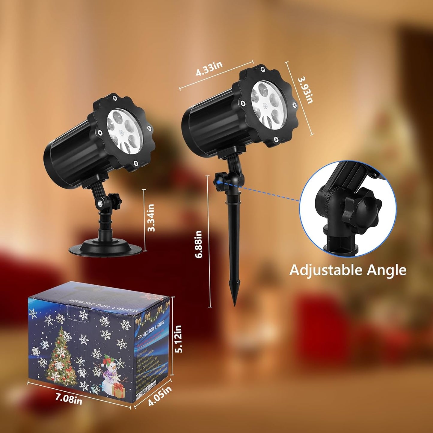 2024 LED Christmas Snowflake Projector Lights