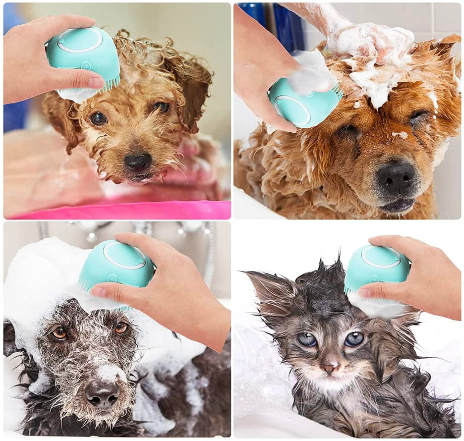 Pet Bath Massage Brush, Blue