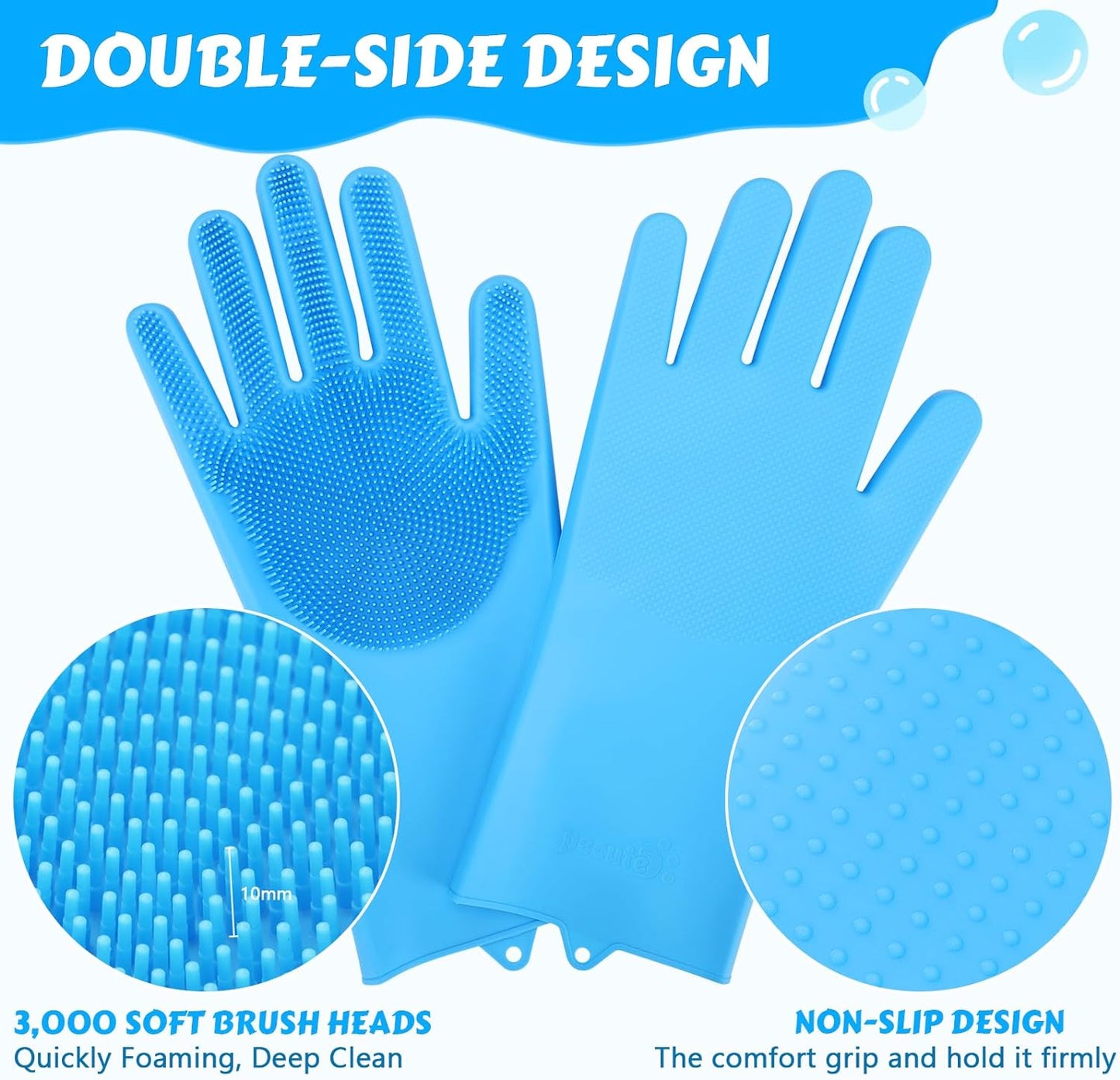 Pet Grooming Gloves Heat Resistant Blue