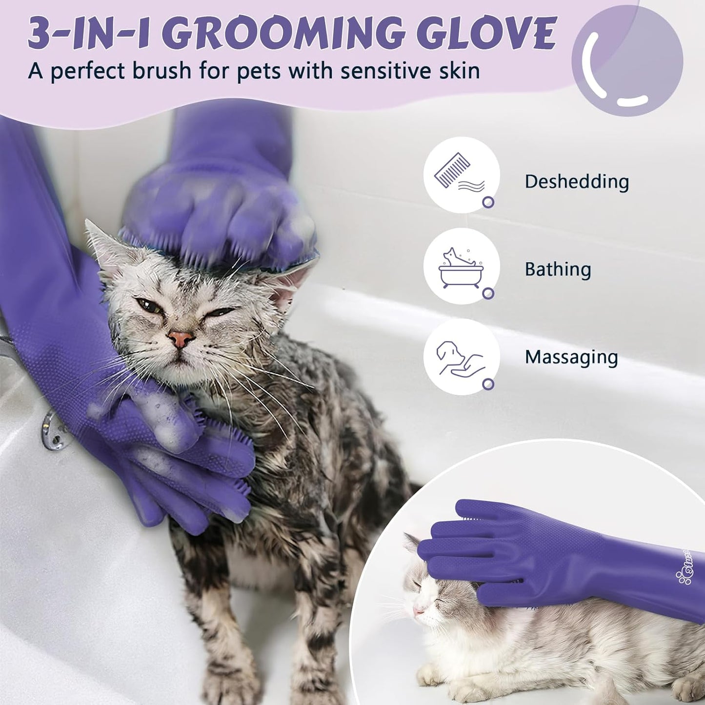 Heat Resistant Silicone Grooming Gloves