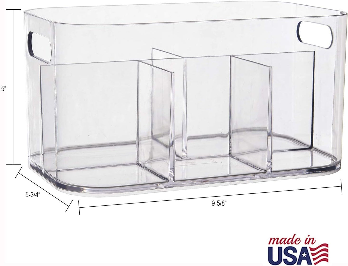 Bliss 5-Compartment Clear Plastic Cosmetics Organizer