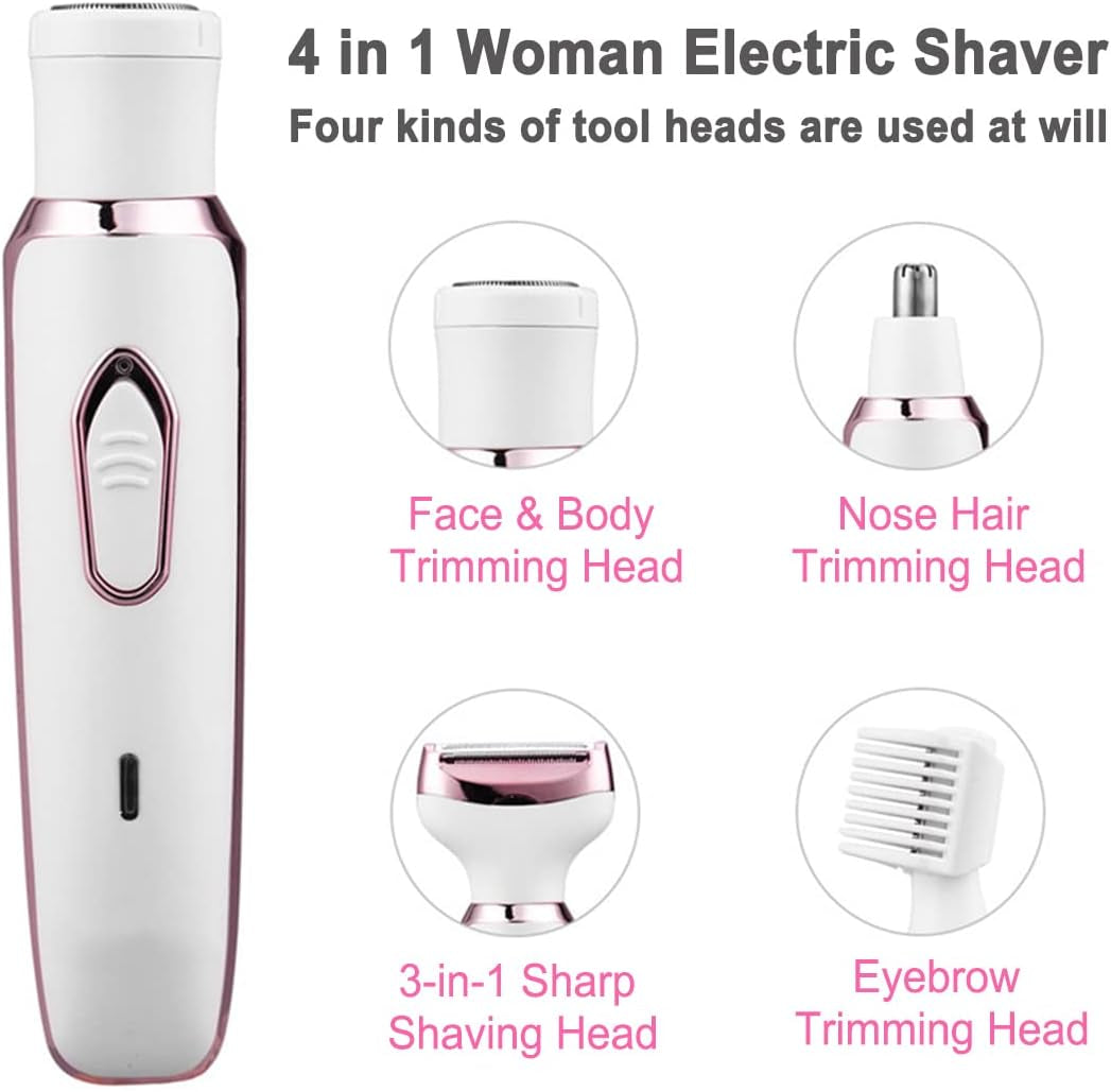 Electric Razor for Women Portable 4 in 1 Womens Body Shavers Set