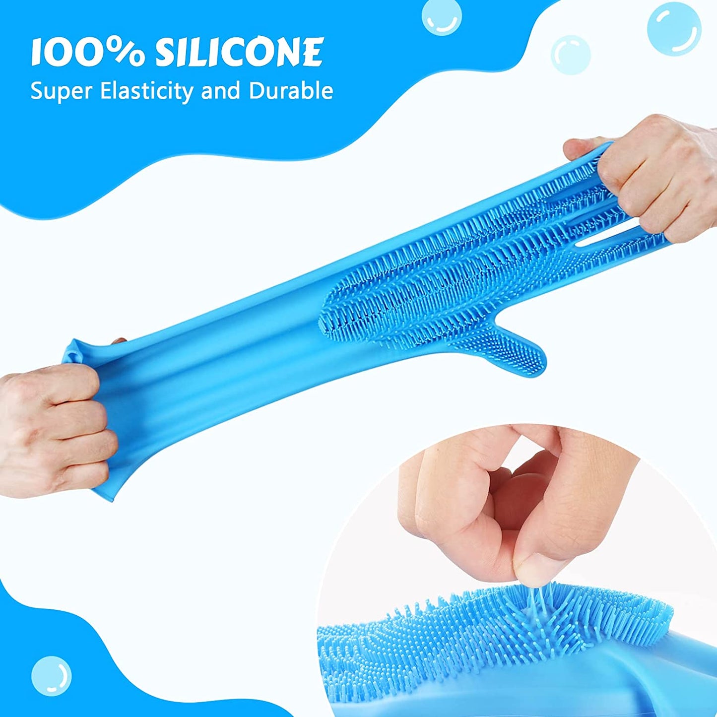 Pet Grooming Gloves Heat Resistant Blue