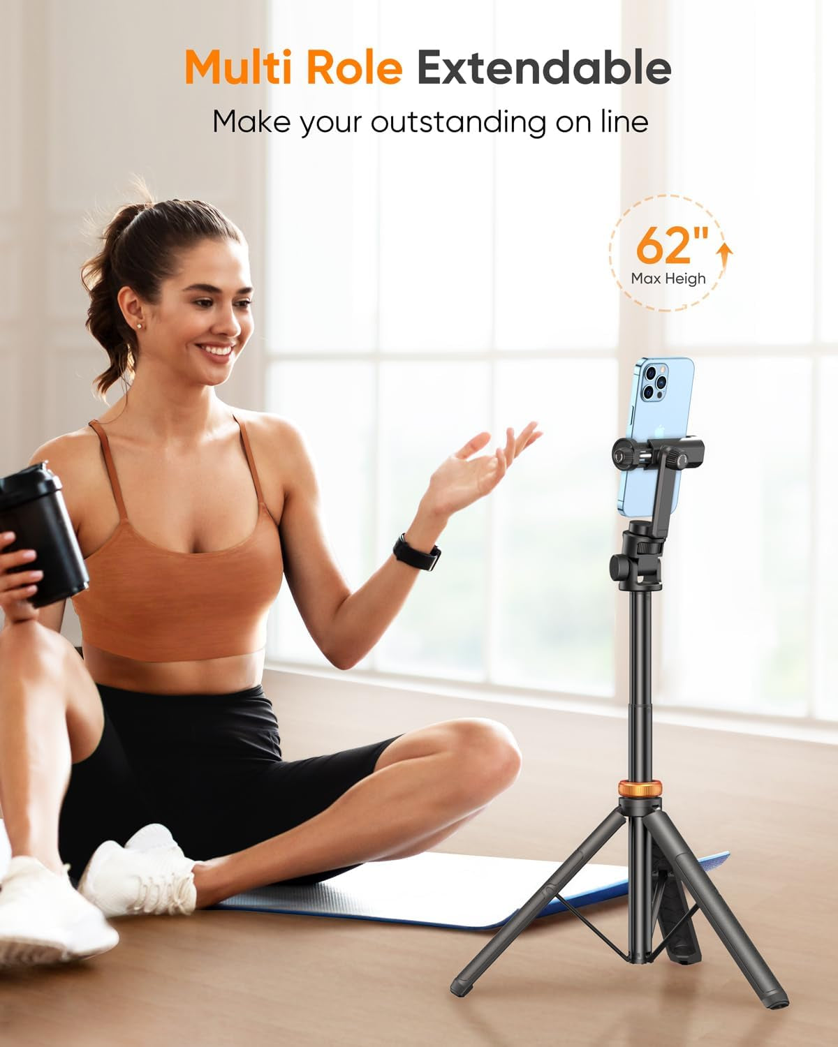 Multifunctional Iphone Tripod Stand 62"