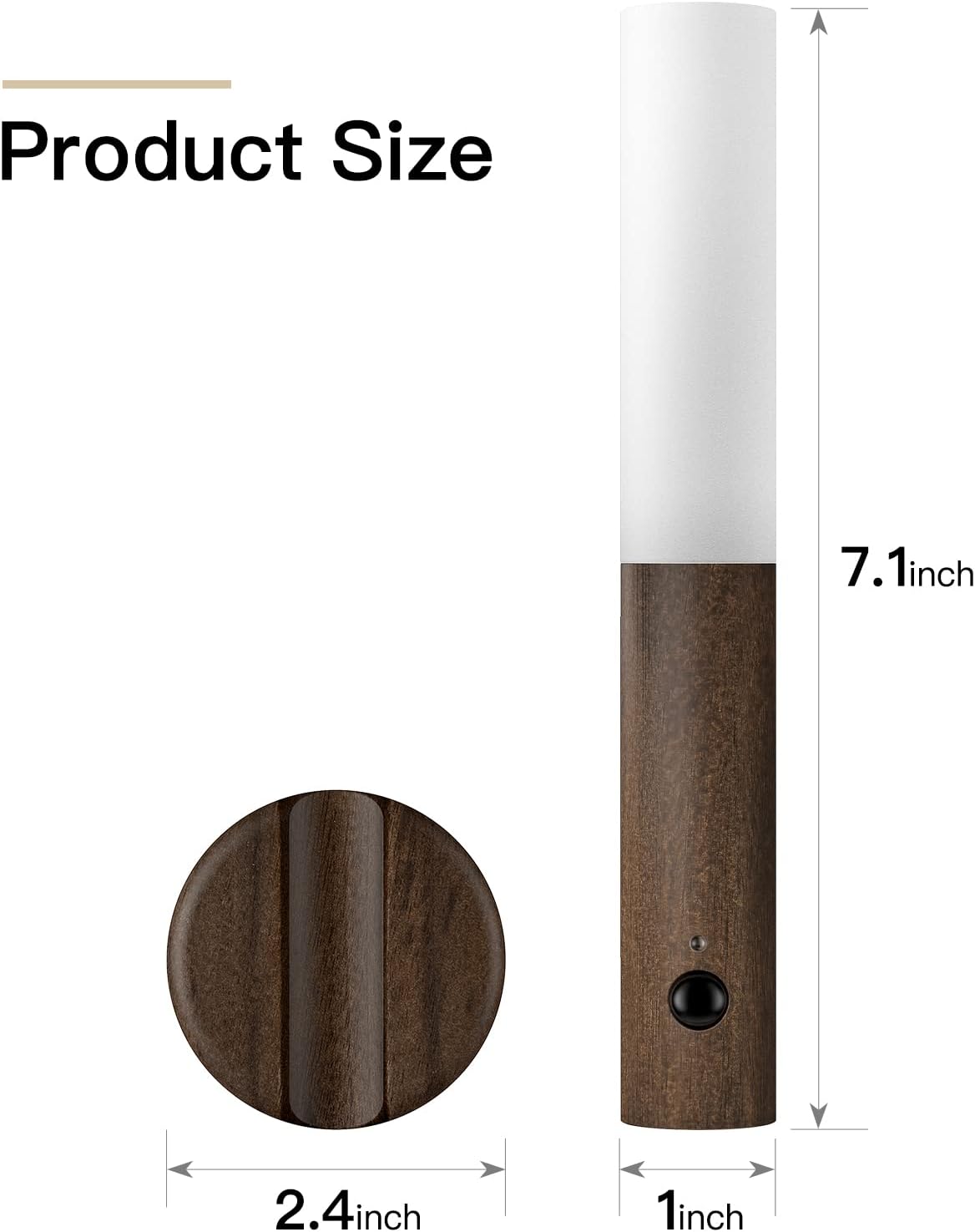 Motion Sensor LED Night Light – Magnetic Wooden Wall Sconce