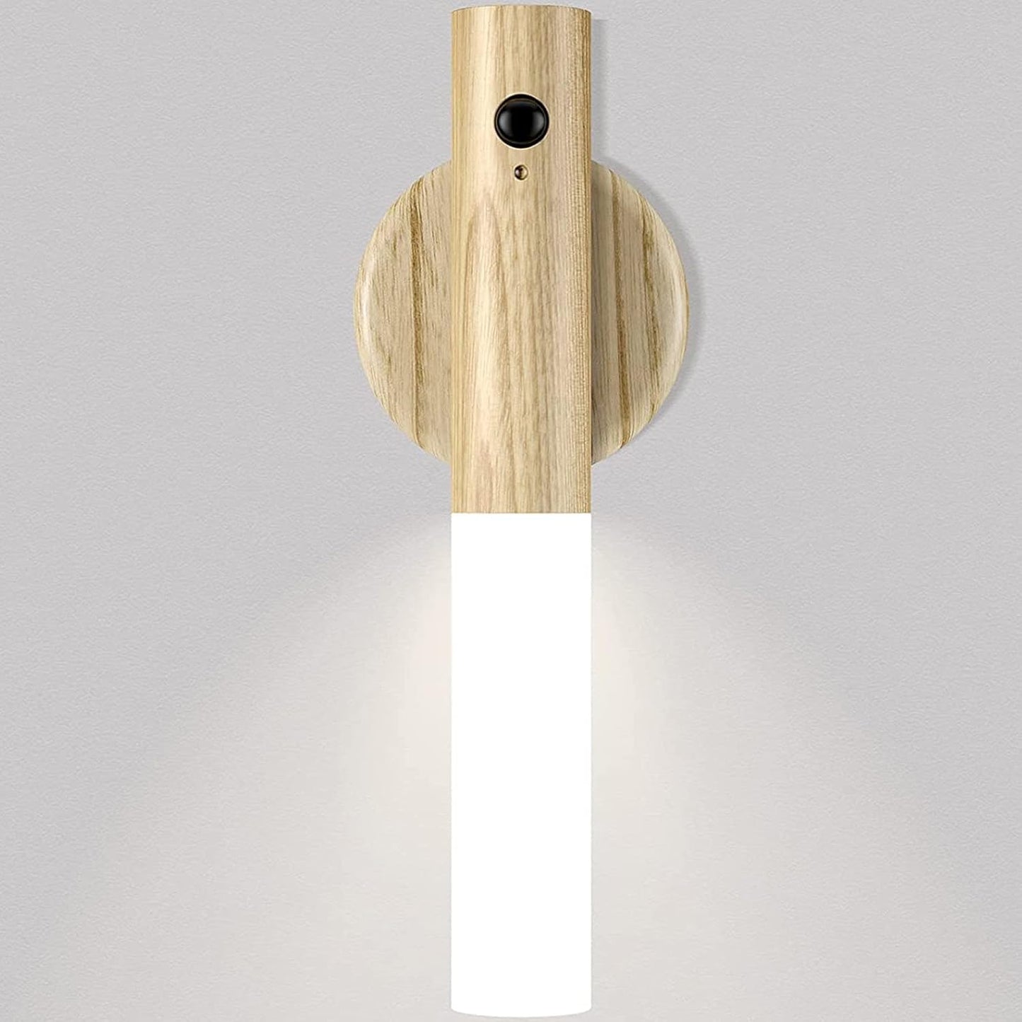 Motion Sensor LED Night Light – Magnetic Wooden Wall Sconce