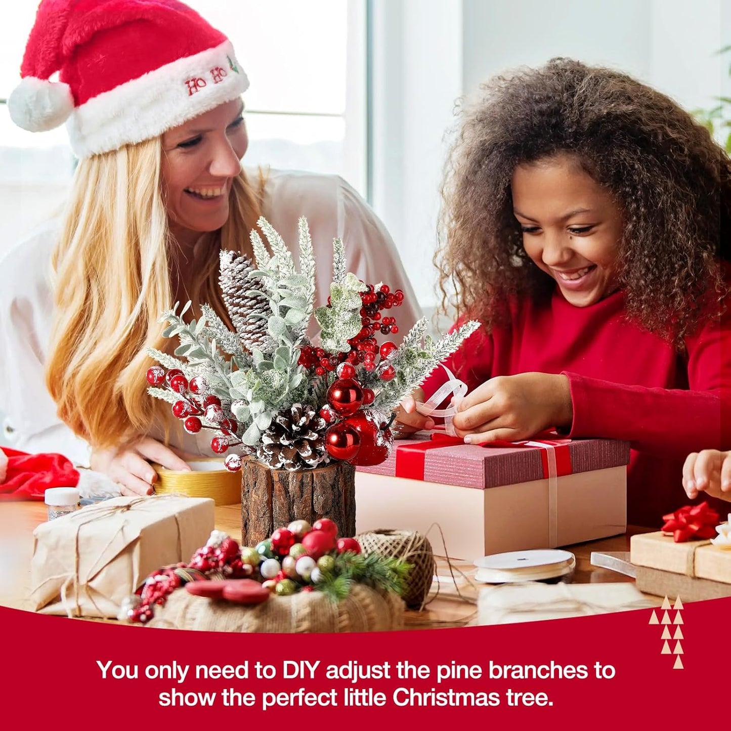 Small Tabletop Christmas Tree with Ornaments