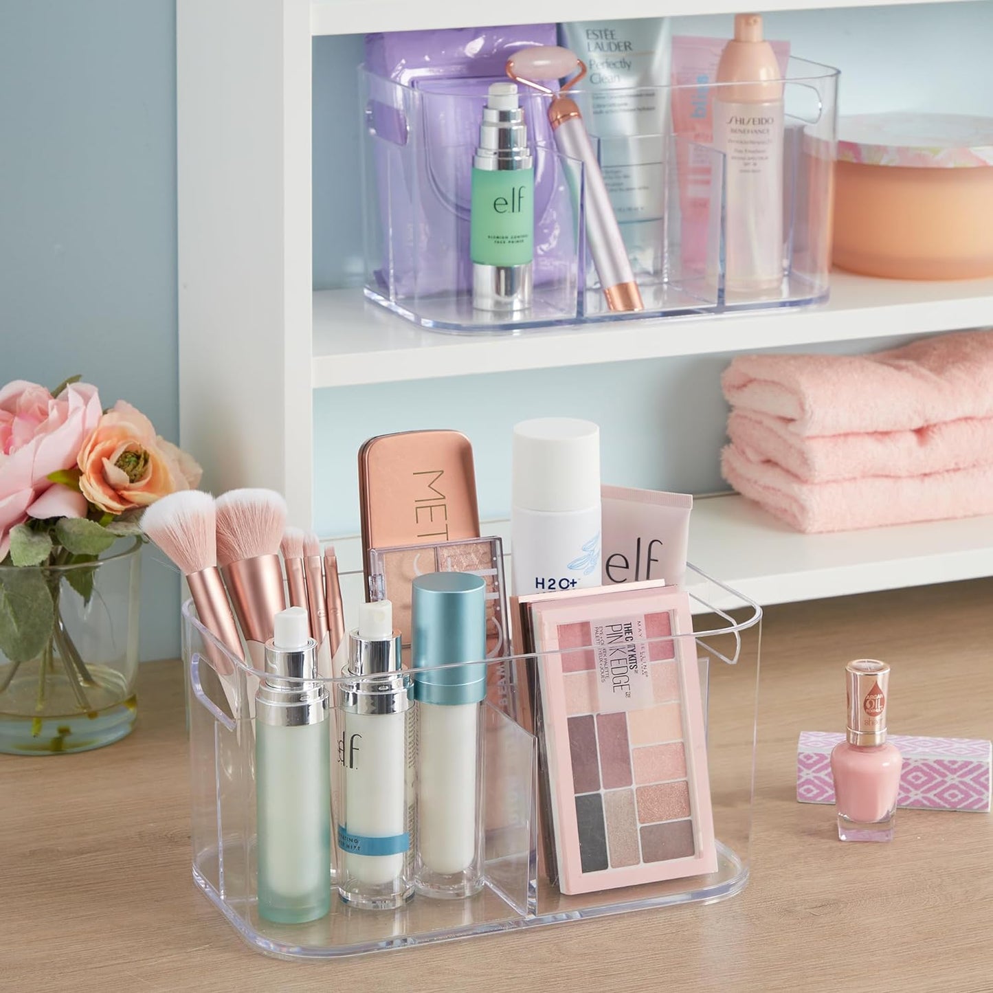 Bliss 5-Compartment Clear Plastic Cosmetics Organizer