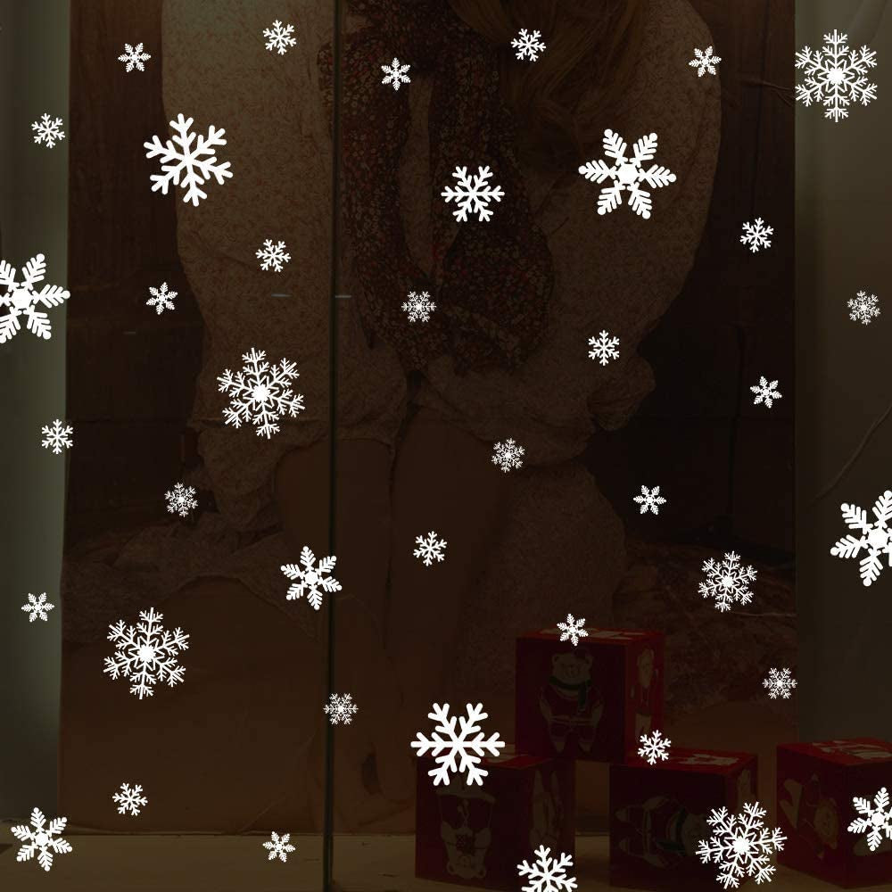 Christmas Window Clings Snowflakes Decals135Pcs