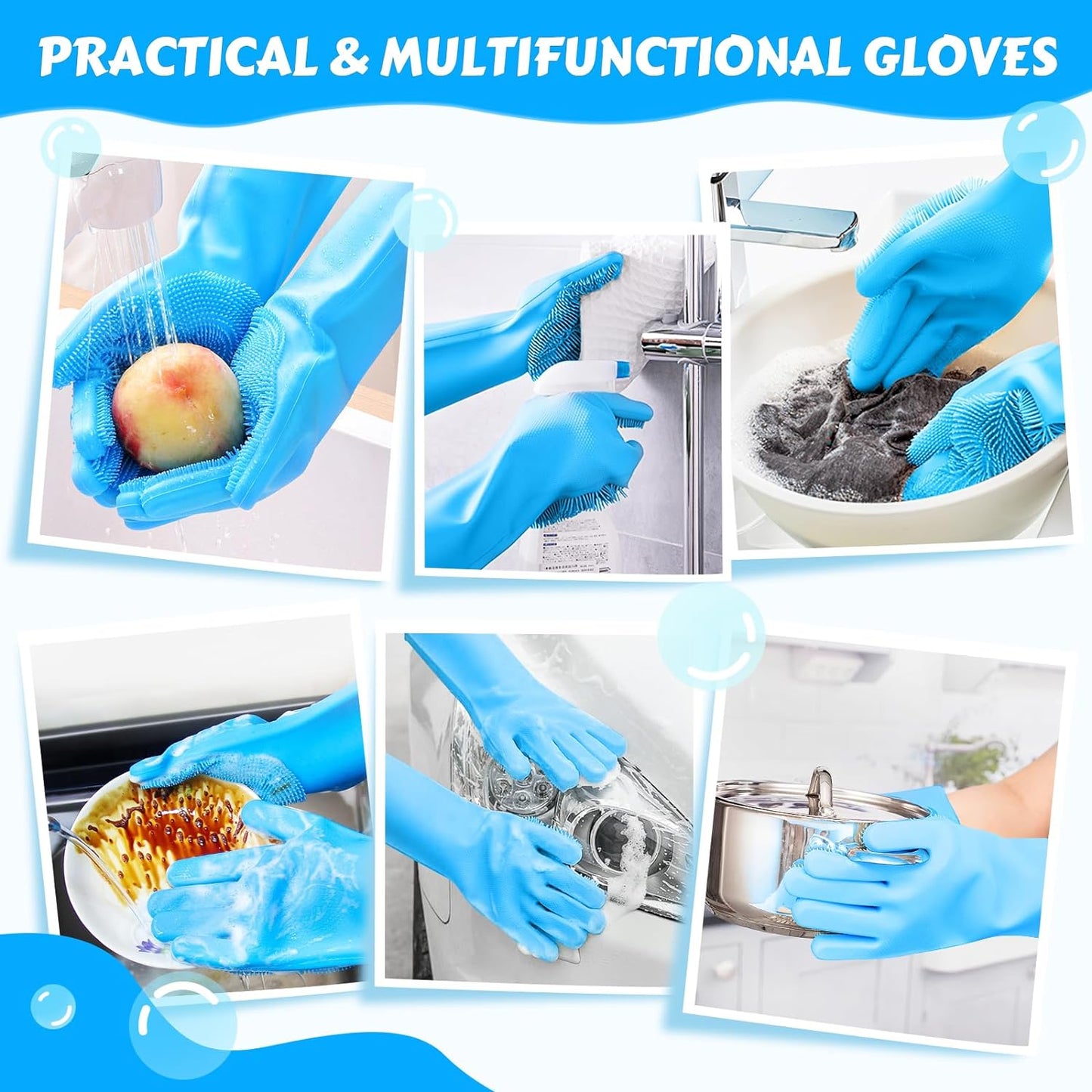 Pet Grooming Gloves Heat Resistant Blue