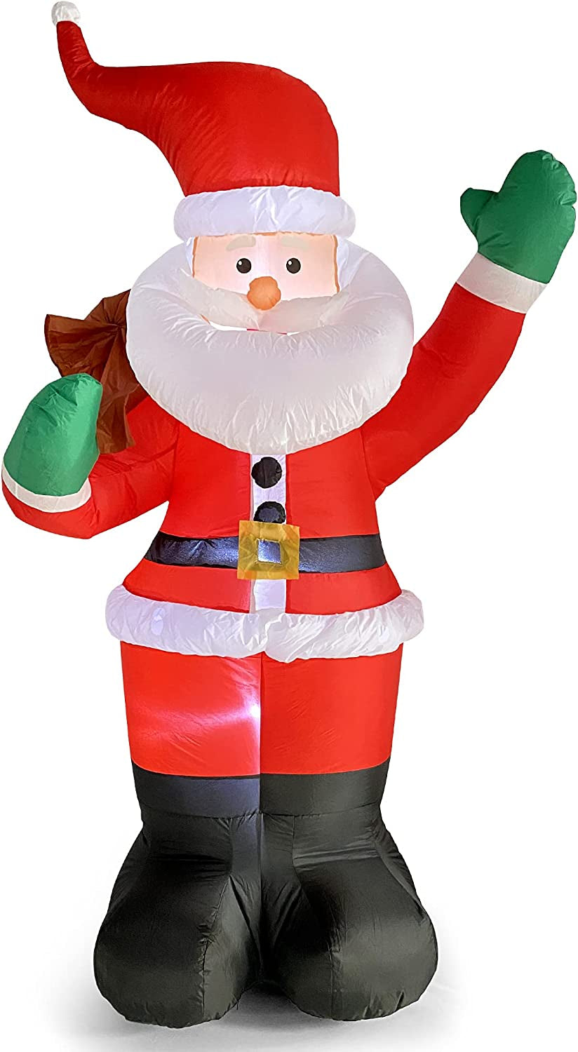 "6FT Inflatable Santa with Gifts – LED Lit Christmas Yard Decoration for Holidays & Parties"