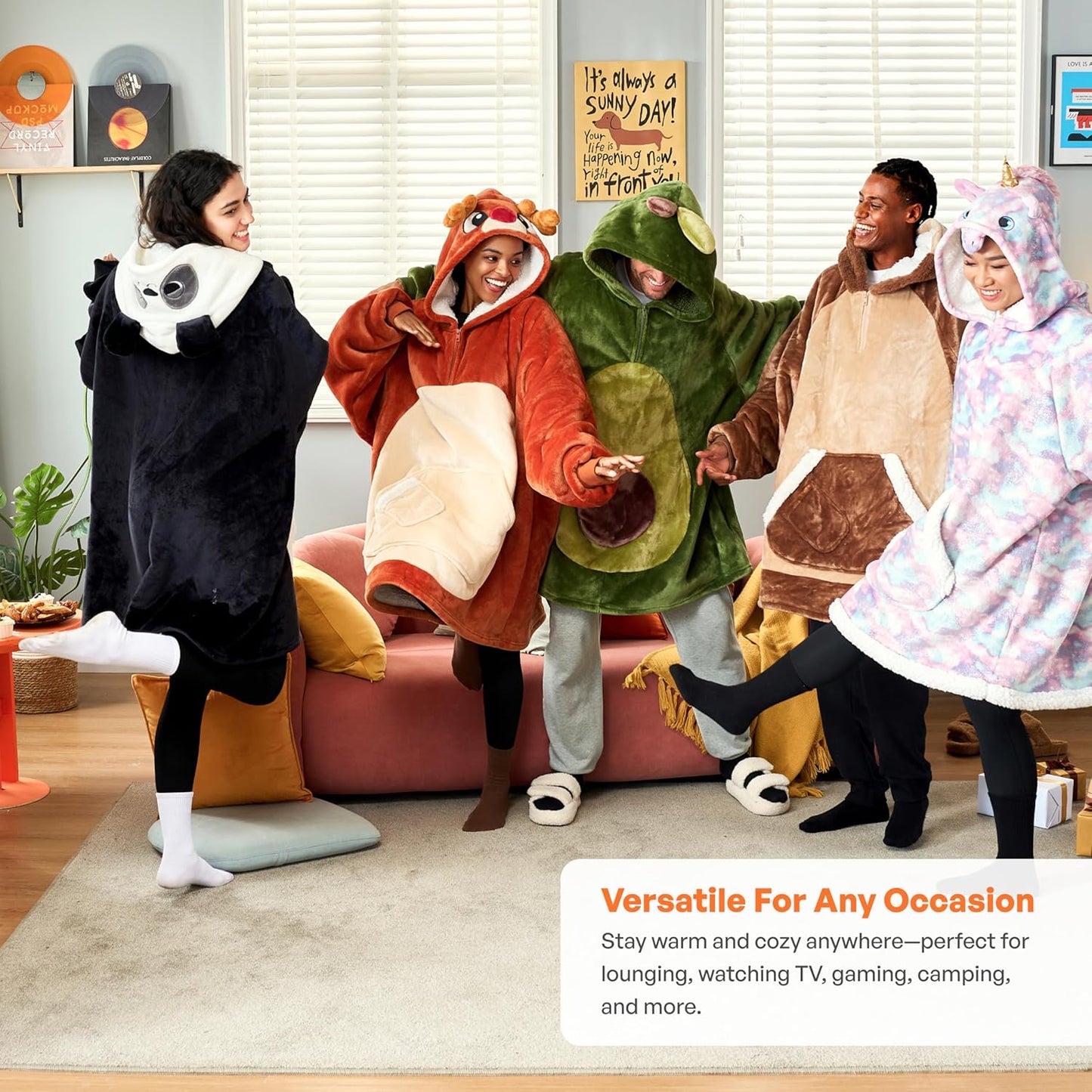 Christmas Cozy Oversized Wearable Blanket for Adults