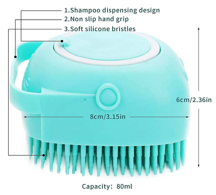 Pet Bath Massage Brush, Blue