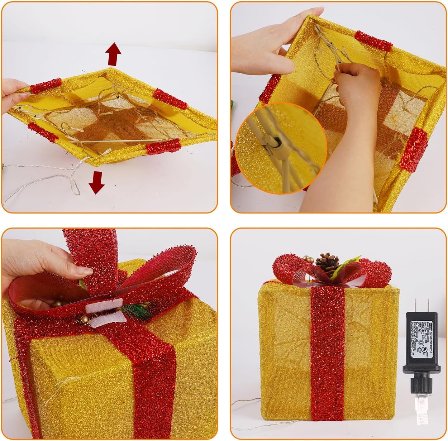 Lighted Christmas Gift Boxes Set of 4