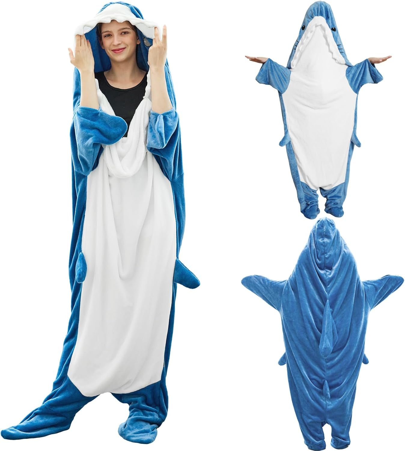 Shark Blanket Adult Kid Hoodie Onesie