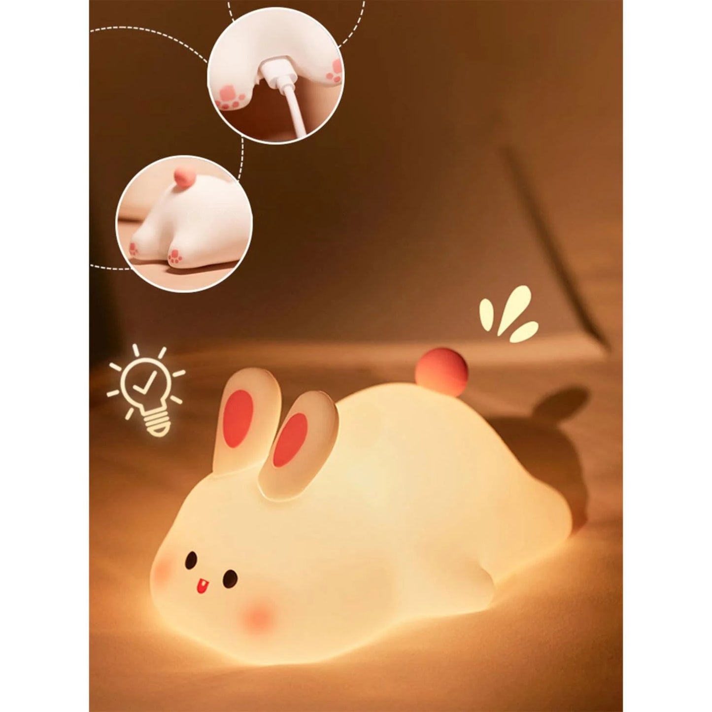 Bunny Lamp For Table Lamp for Kids Pink
