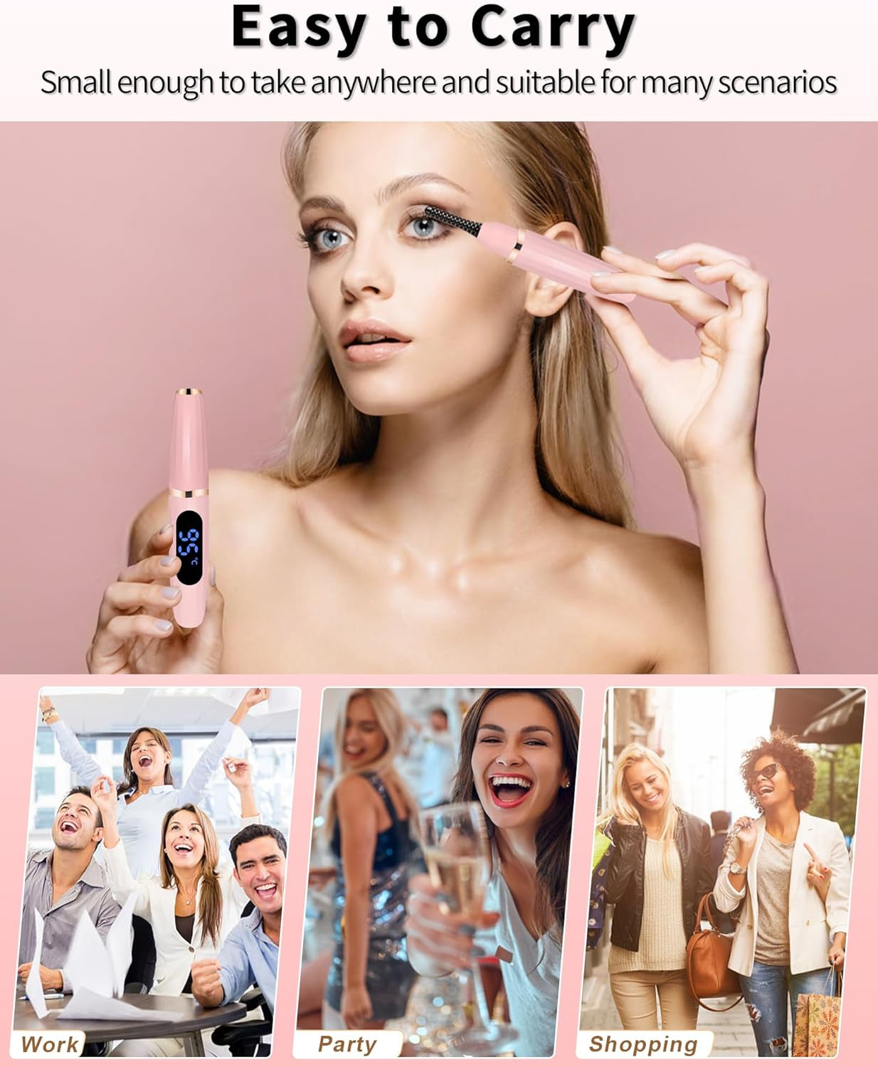 Mini Heated Eyelash Curlers with LED Display