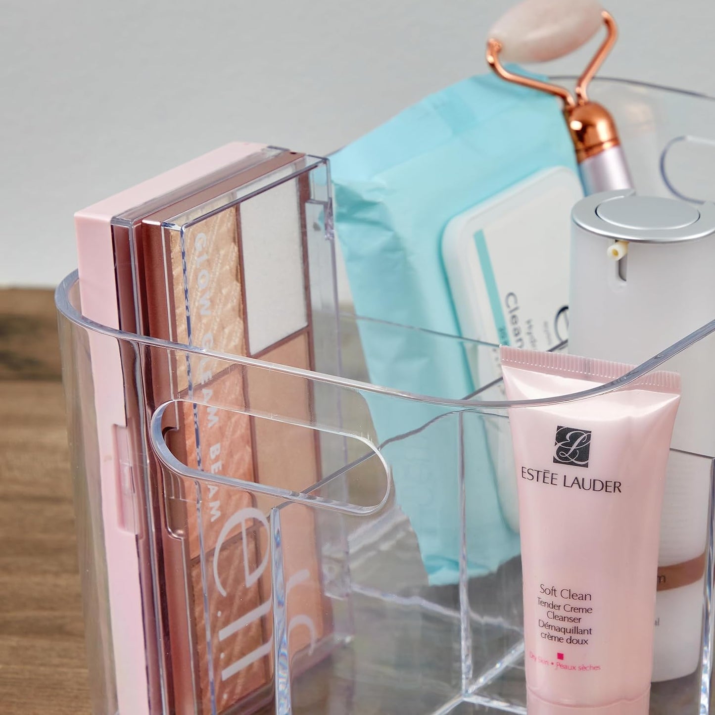 Bliss 5-Compartment Clear Plastic Cosmetics Organizer