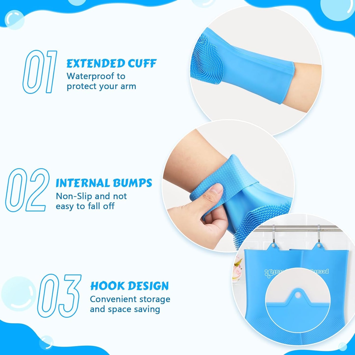Pet Grooming Gloves Heat Resistant Blue