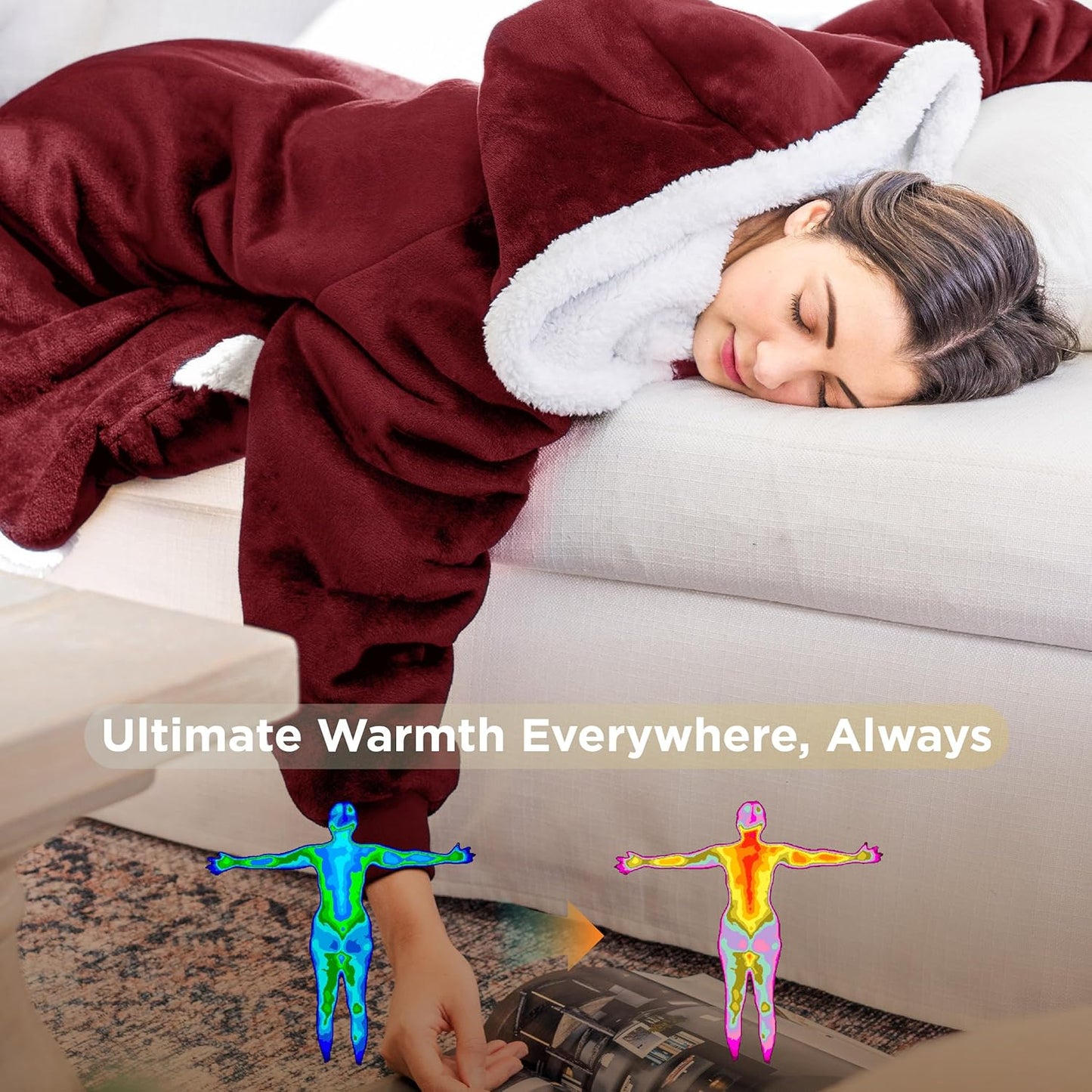 Sherpa Blanket Hoodie for Women & Kids