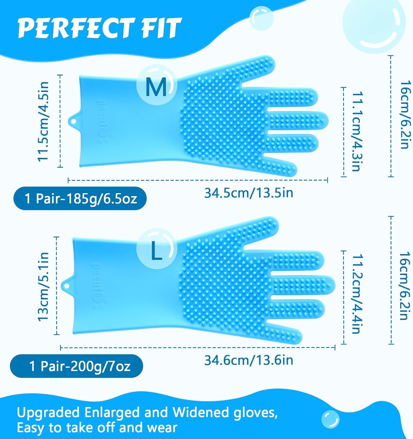Pet Grooming Gloves Heat Resistant Blue