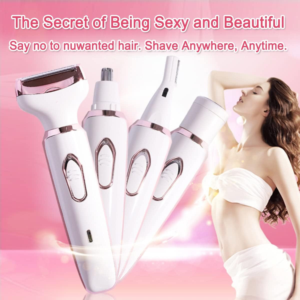 Electric Razor for Women Portable 4 in 1 Womens Body Shavers Set