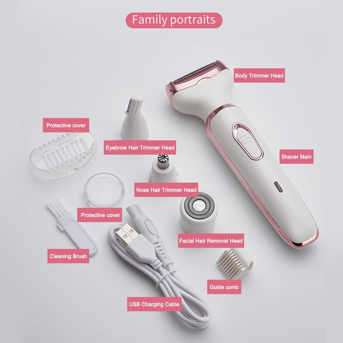 Electric Razor for Women Portable 4 in 1 Womens Body Shavers Set