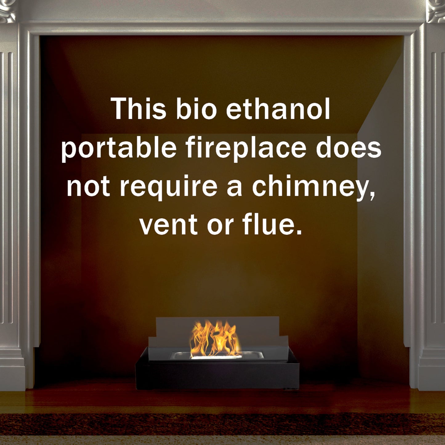 Modern Tabletop Fireplace Black