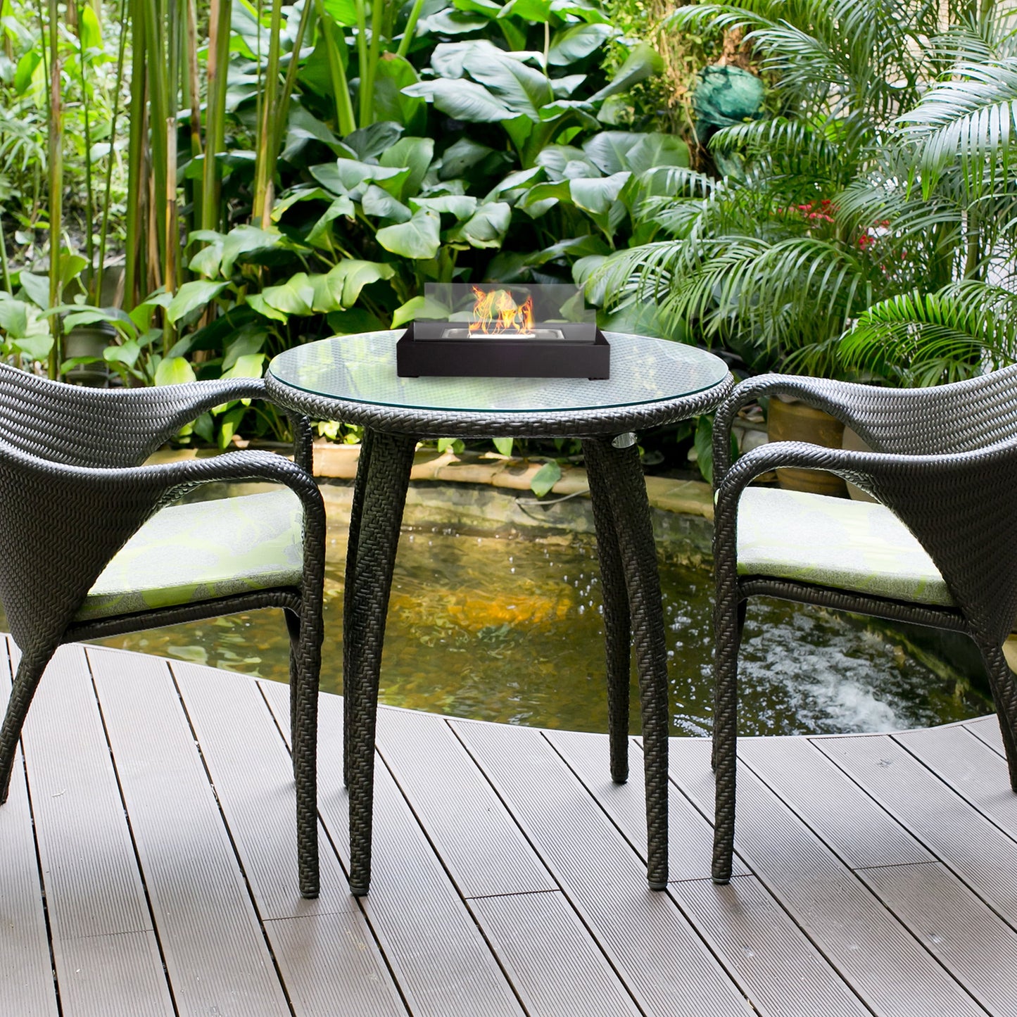 Modern Tabletop Fireplace Black