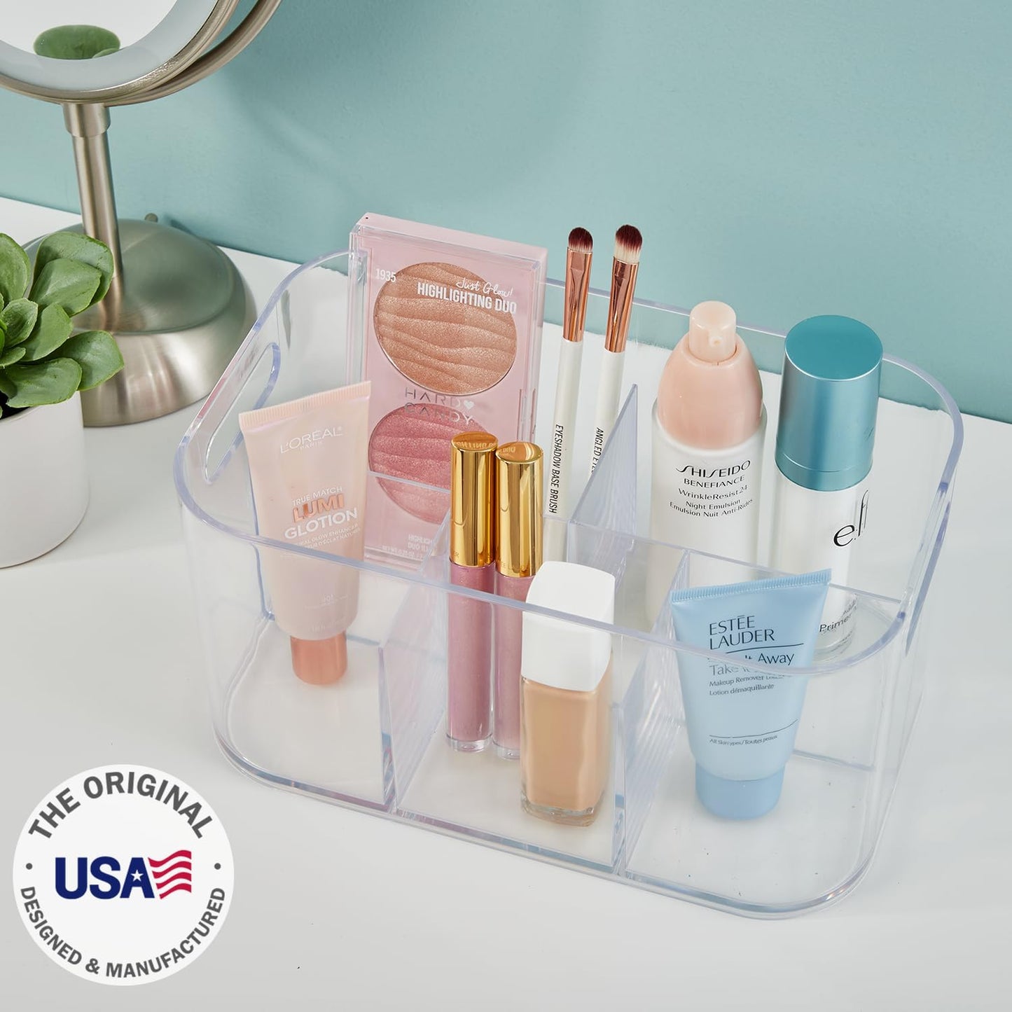 Bliss 5-Compartment Clear Plastic Cosmetics Organizer