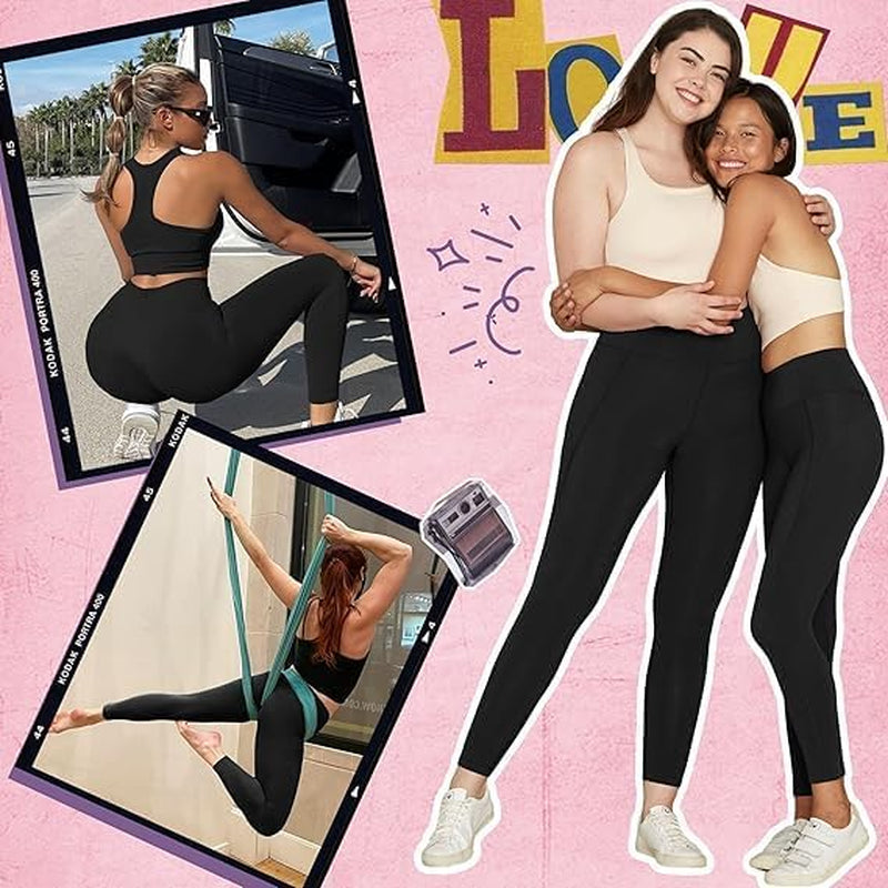 4-Pack Women's High-Waist Leggings Tummy Control, Stretchy & Perfect for Yoga, Gym