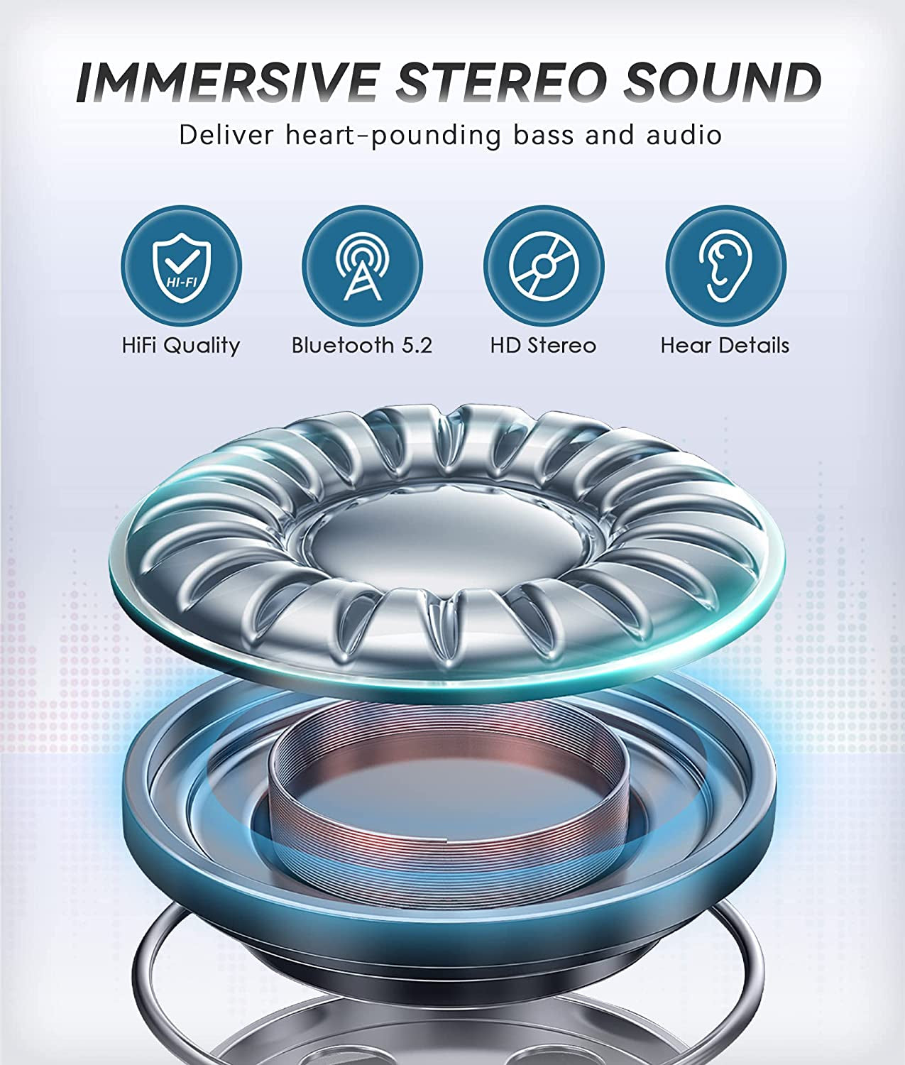 Wireless Headband Headphones with HD Stereo Speakers