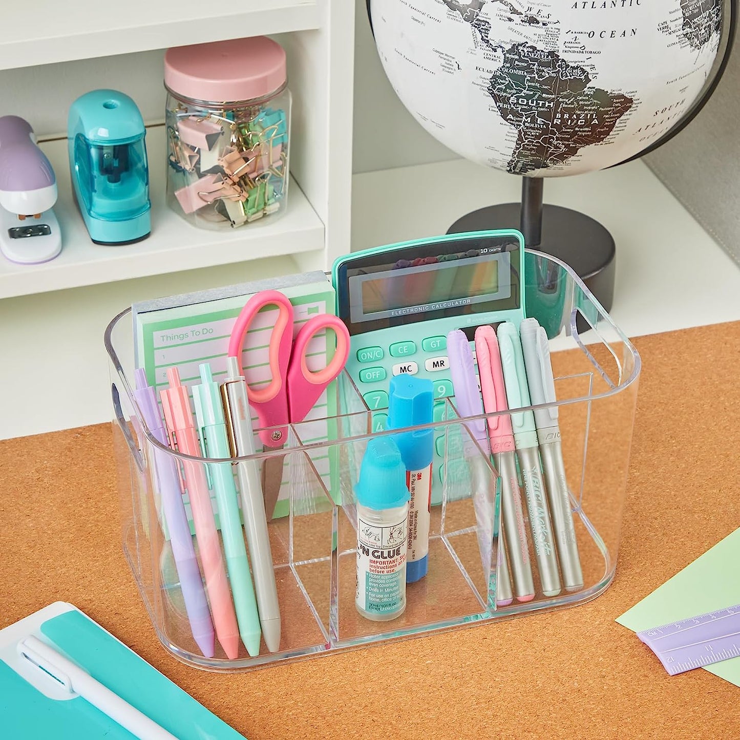 Bliss 5-Compartment Clear Plastic Cosmetics Organizer
