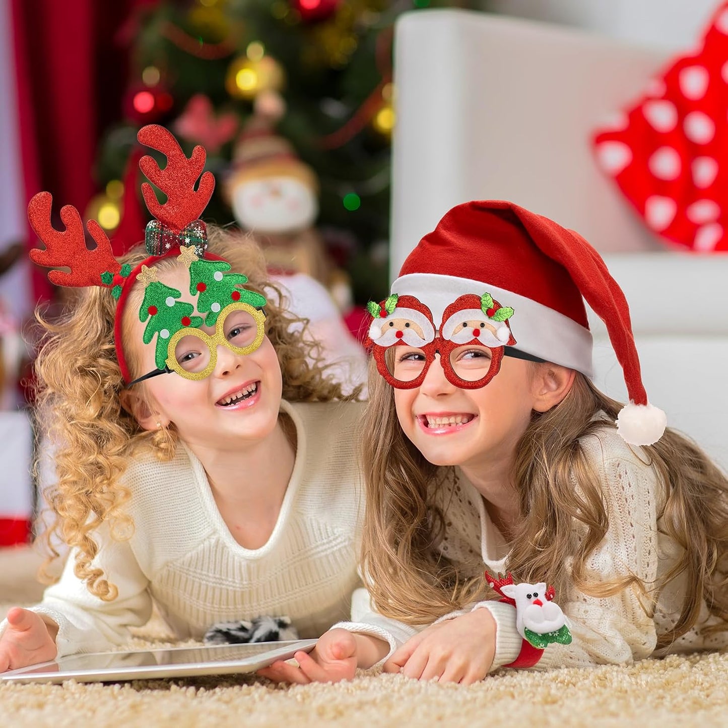 24-Pc Christmas Party Set – Glasses, Headbands, Hats & Wristbands for Kids