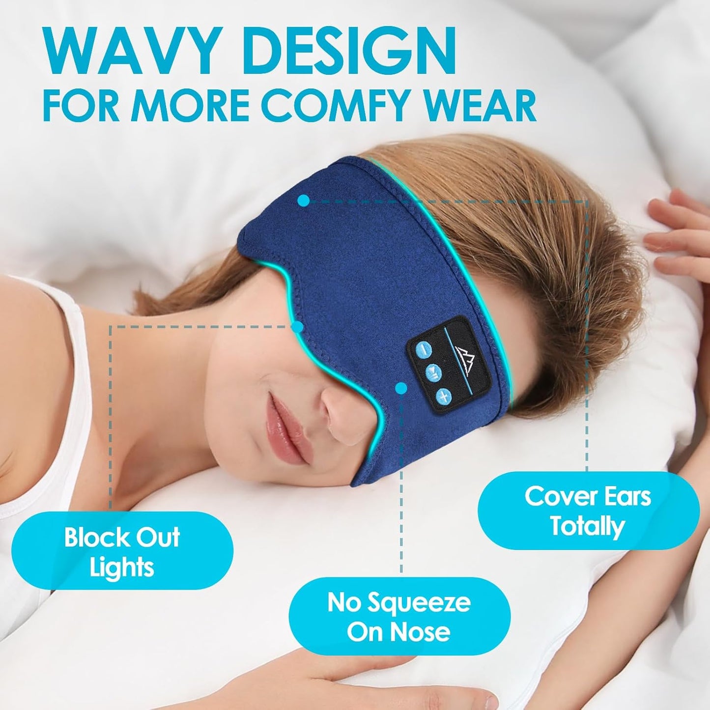 Bluetooth Sleep Headphones Headband โ Wireless Music & Eye Mask Gift