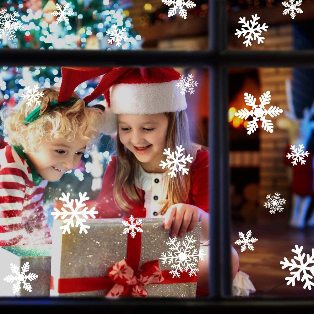 Christmas Window Clings Snowflakes Decals135Pcs