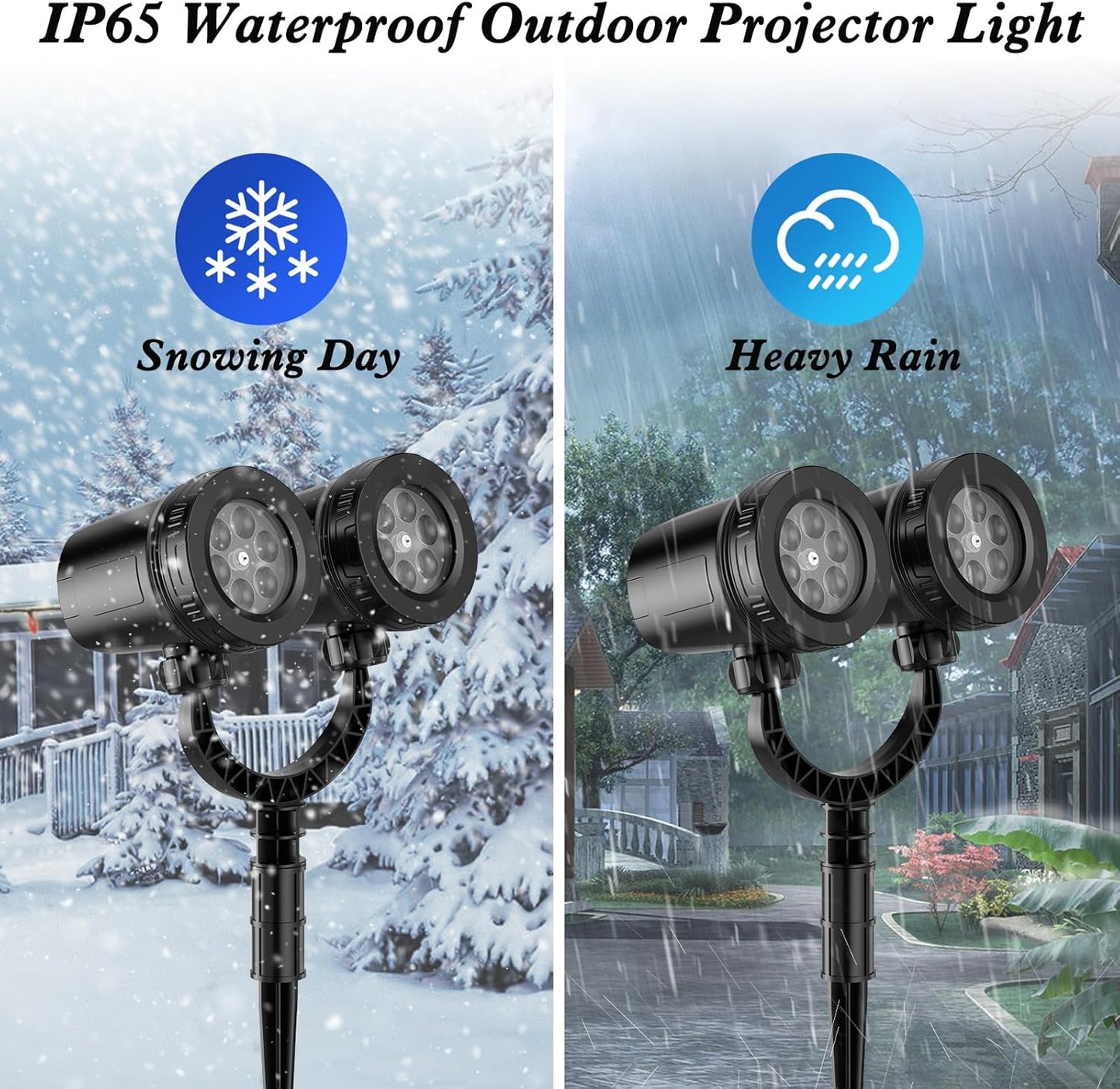 2024 Dual-Head Christmas Snowflake Projector