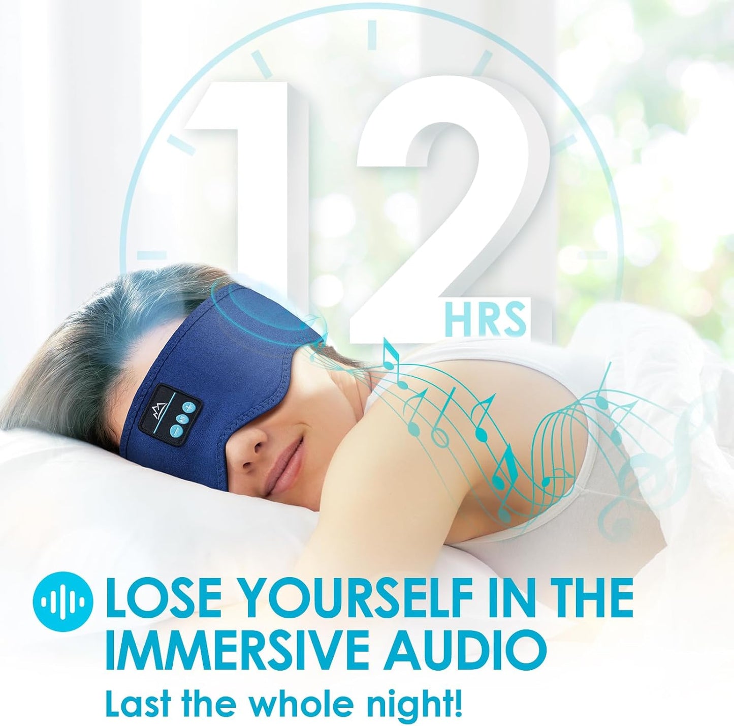 Bluetooth Sleep Headphones Headband โ Wireless Music & Eye Mask Gift